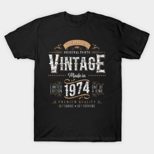 Vintage 1974 50th Birthday Decoration 50 Year Old T-Shirt